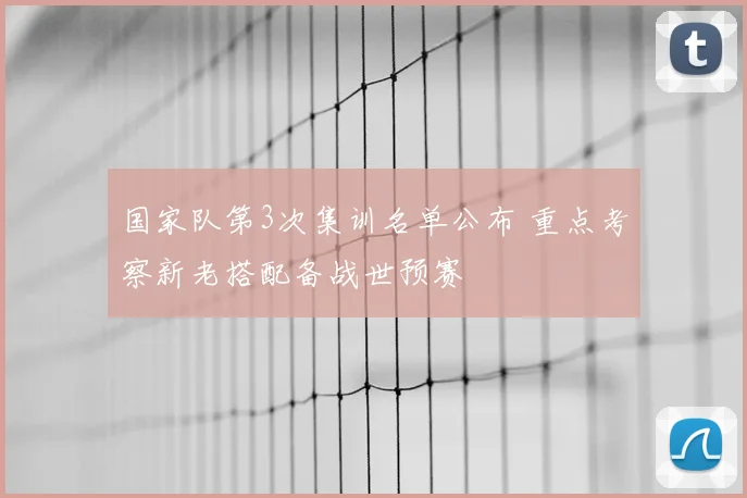 国家队第3次集训名单公布 重点考察新老搭配备战世预赛